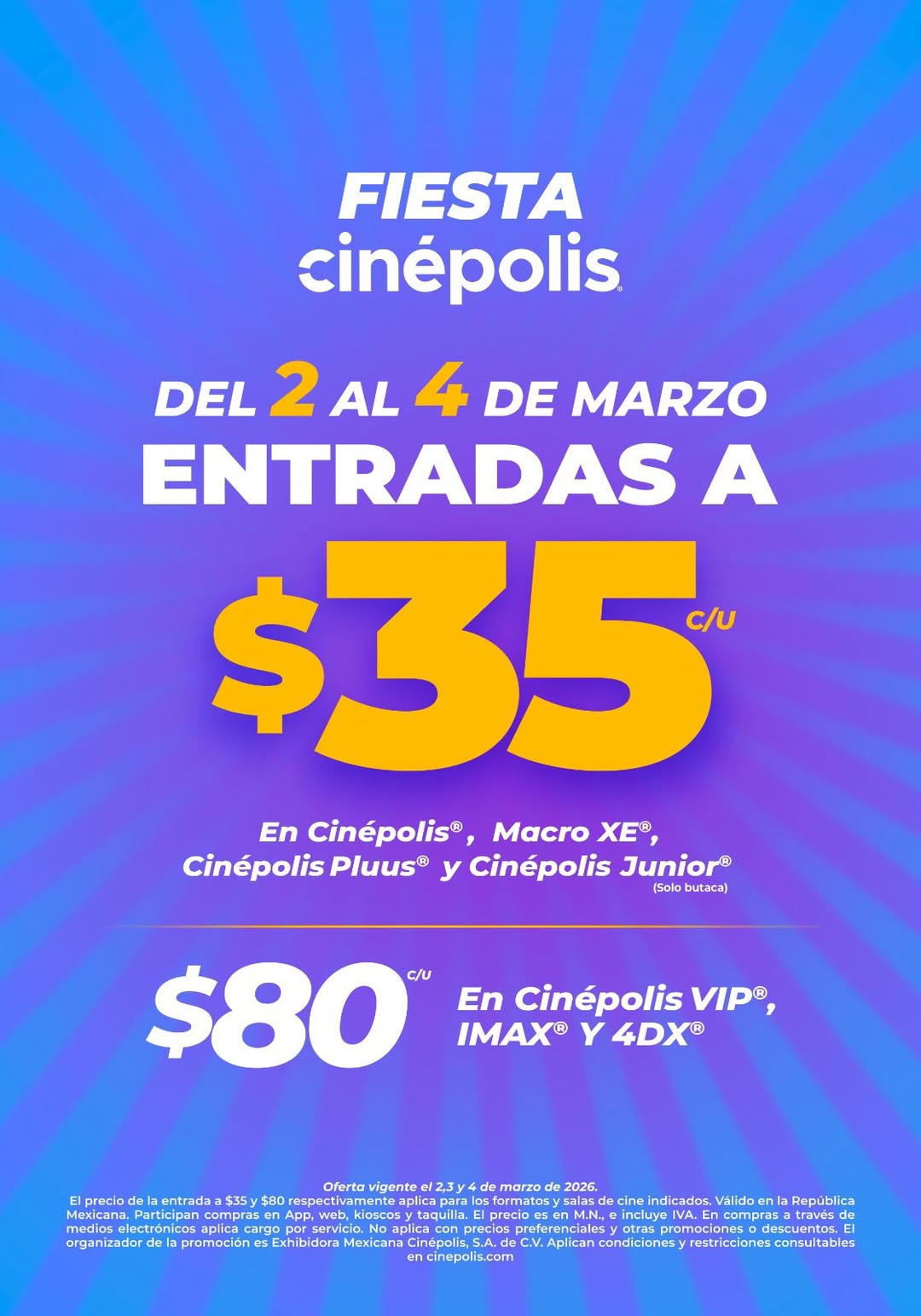 Fiesta Cinépolis 2026 Boletos